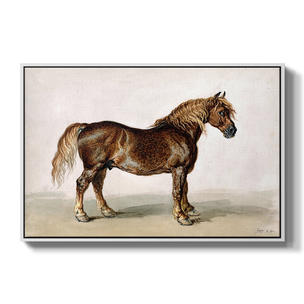 A Cart-Horse - Floater Framed Canvas Print