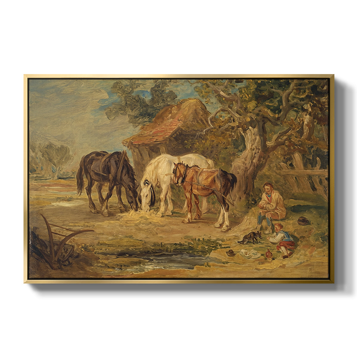 The Midday Meal, 1835 - Floater Framed Canvas Print