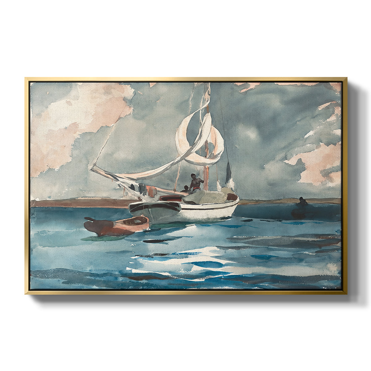 Sloop, Nassau, 1899 - Floater Framed Canvas Print