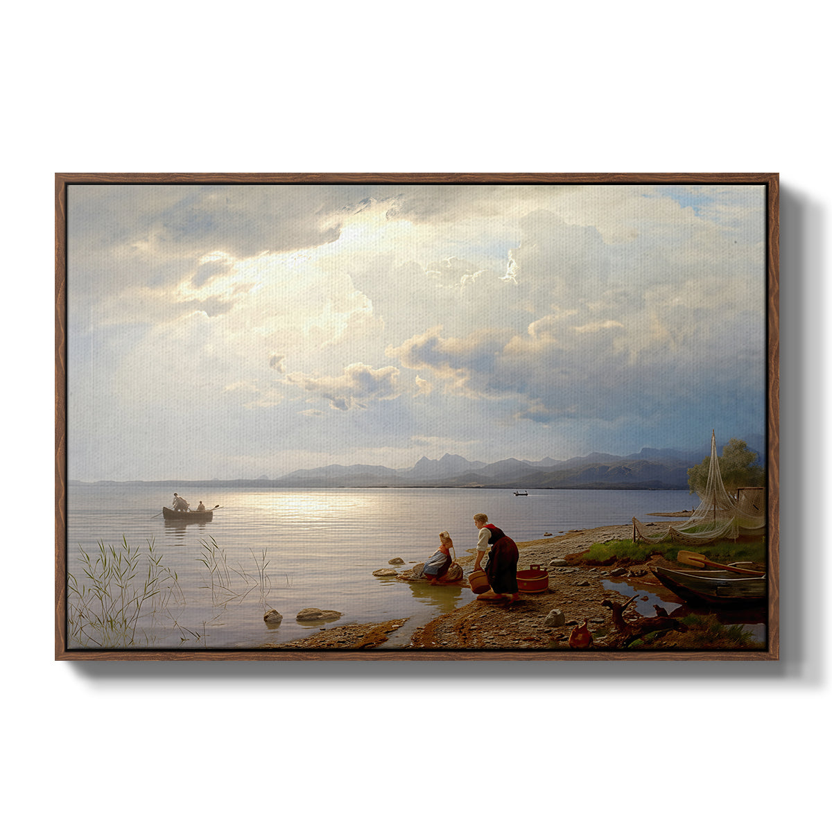 On the Banks of the Chiemsee, 1871 - Floater Framed Canvas Print