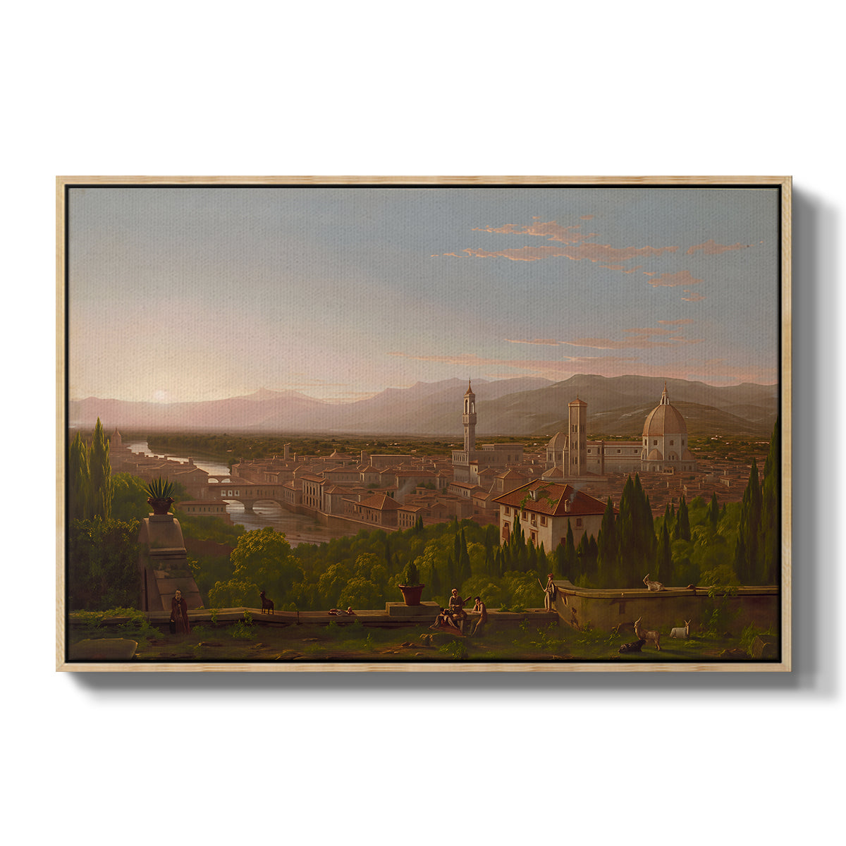 View of Florence from San Miniato, 1837 - Floater Framed Canvas Print