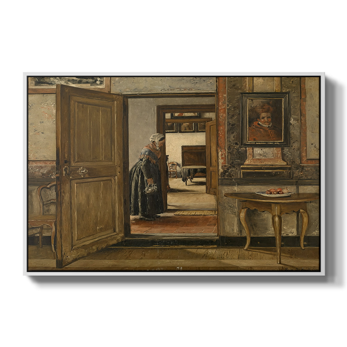 Interior of the Terninck Institution in Antwerp, 1884 - Floater Framed Canvas Print