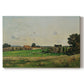 Canvas art print portraying an estate building surrounded by trees and open pastoral landscape, set against a white background