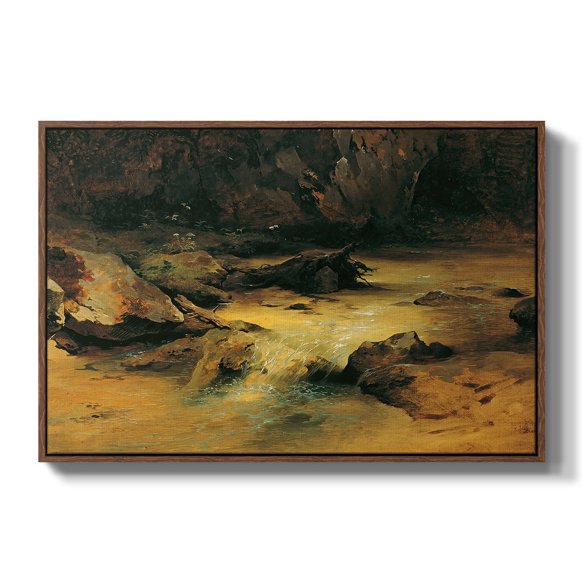 Wildbach (Wild Stream) - Floater Framed Canvas Print