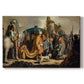 Canvas art print portraying a biblical scene with David holding Goliath's head, set against a white background