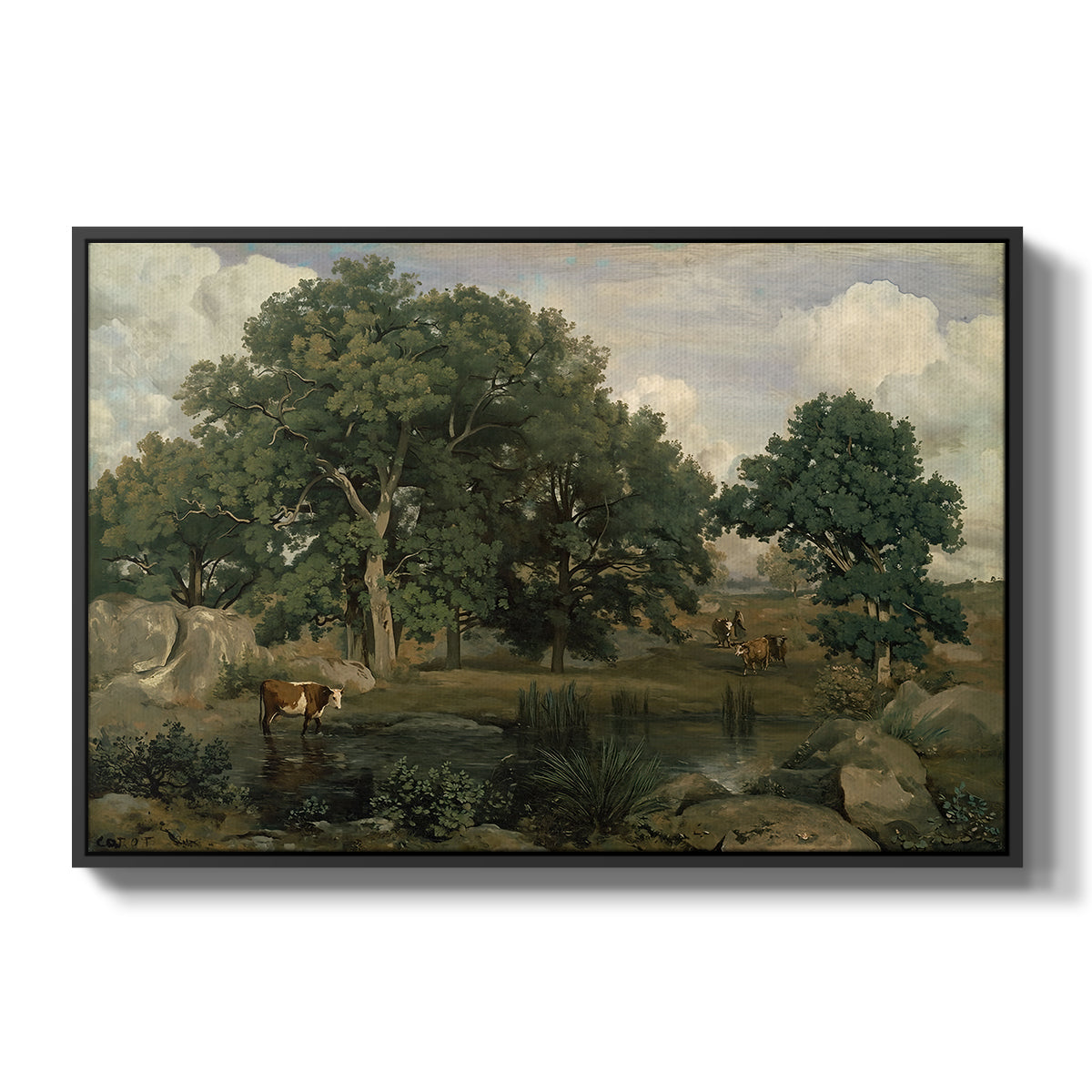 Forest of Fontainebleau, 1846 - Floater Framed Canvas Print