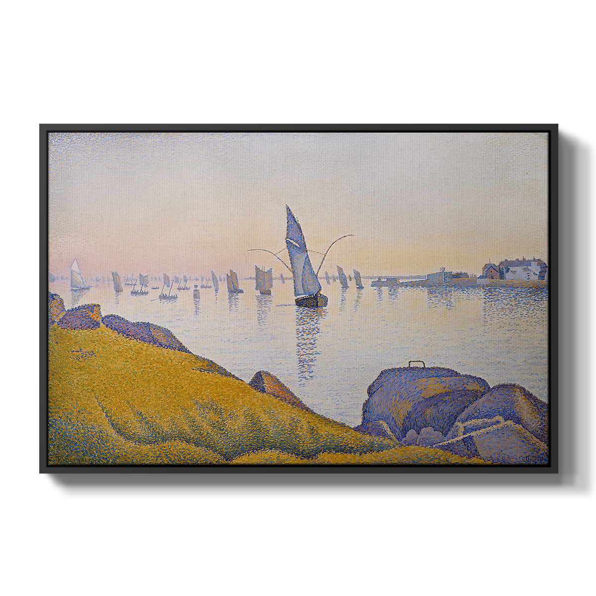 Evening Calm, Concarneau, Opus 220, 1891 - Floater Framed Canvas Print