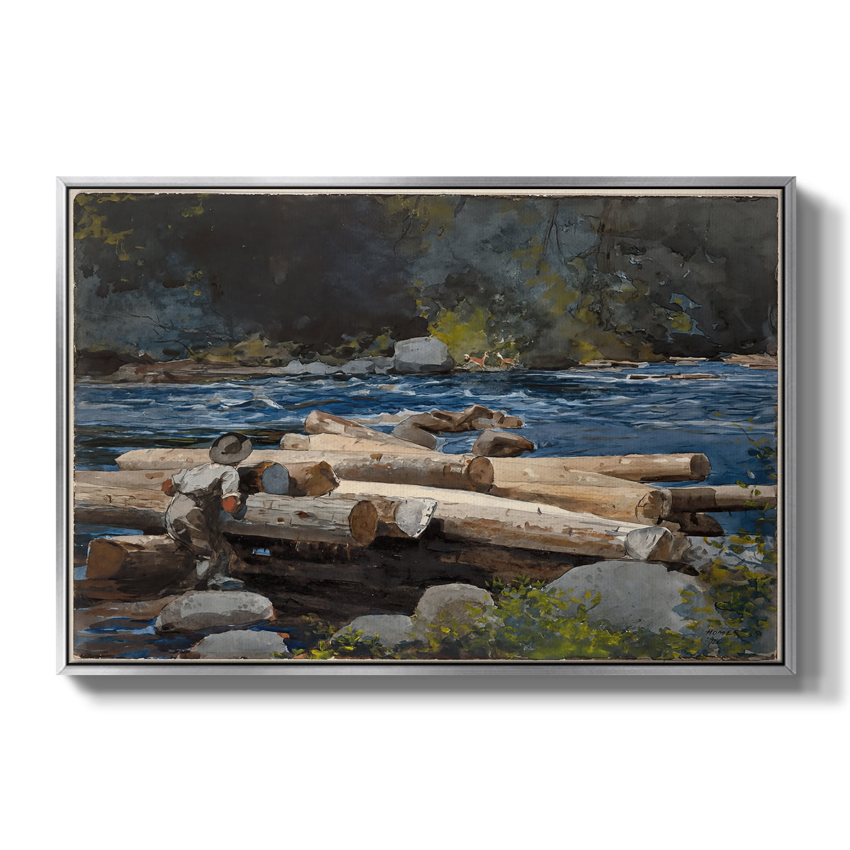 Hudson River, 1892 - Floater Framed Canvas Print
