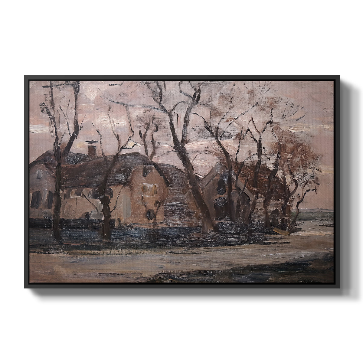 Farm near Duivendrecht in the Evening, c. 1905 - Floater Framed Canvas Print