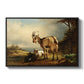 A Goat with Two Kids - Floater Framed Canvas Print