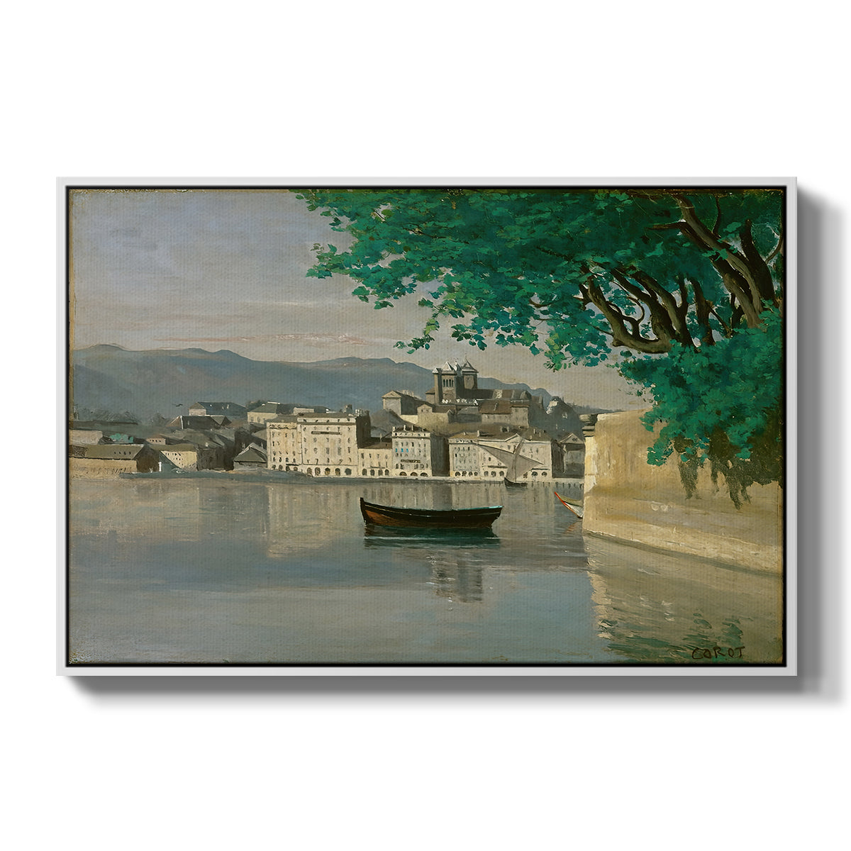 Geneva View of Part of the City, c. 1834-1835 - Floater Framed Canvas Print