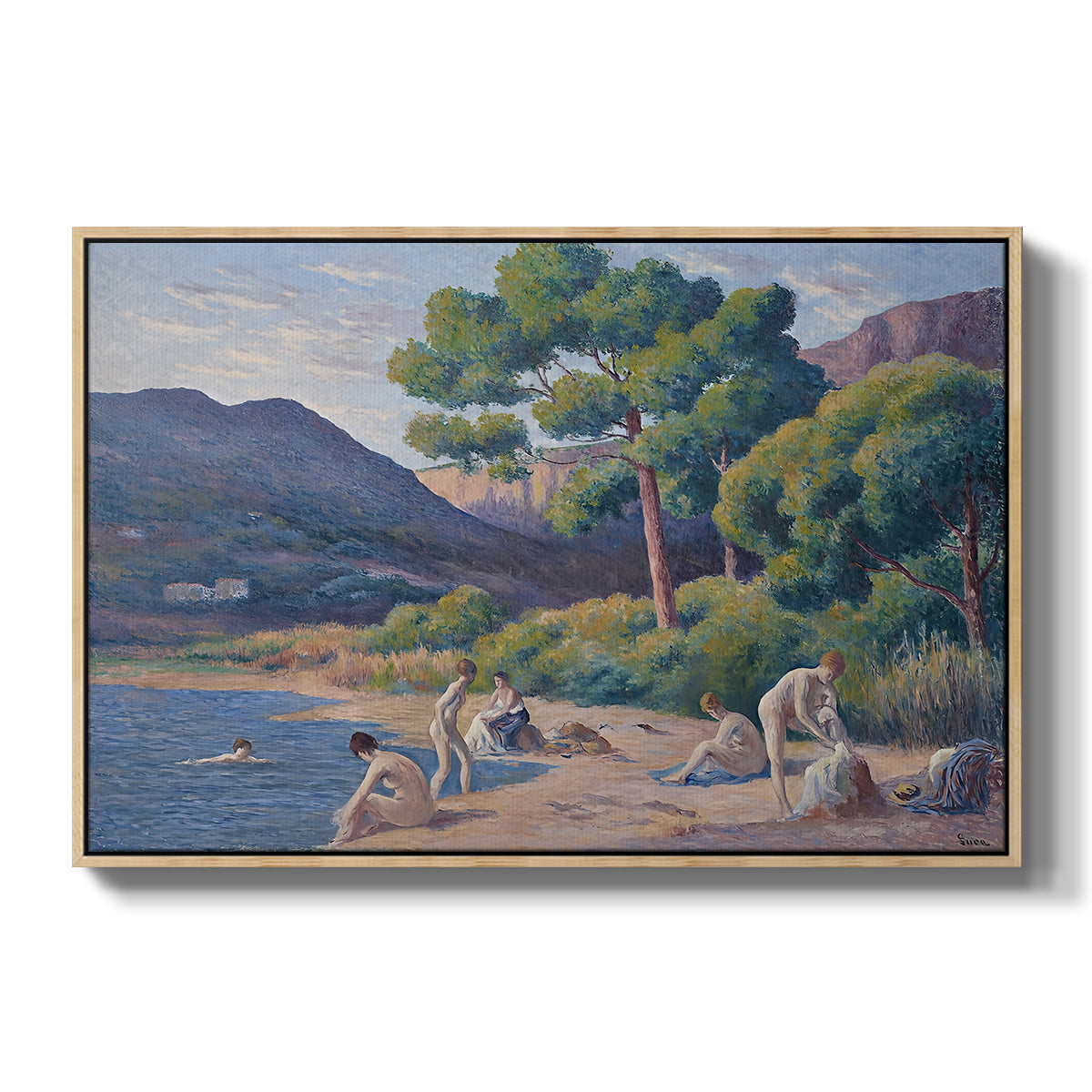 Bathers in Saint-Tropez, c. 1909 - Floater Framed Canvas Print