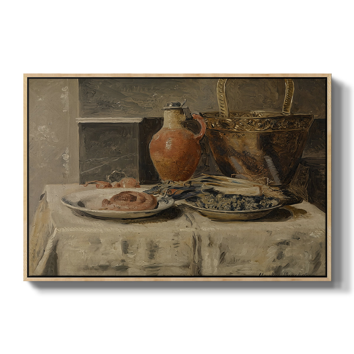 Still Life with Jar, c. 1881-1885 - Floater Framed Canvas Print