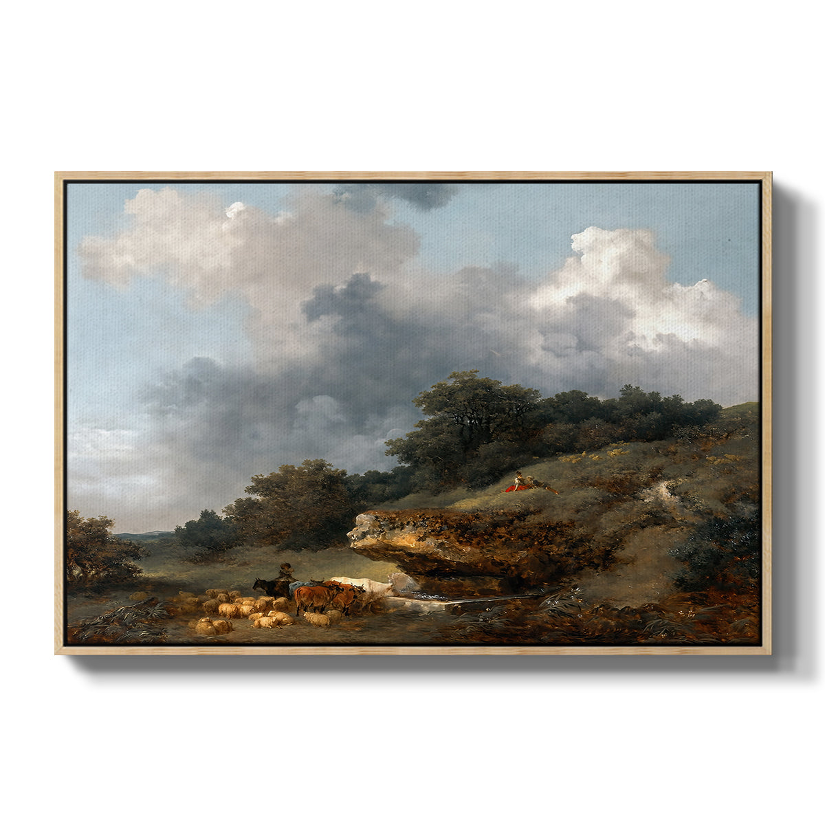 The Watering Place, c. 1765 - Floater Framed Canvas Print
