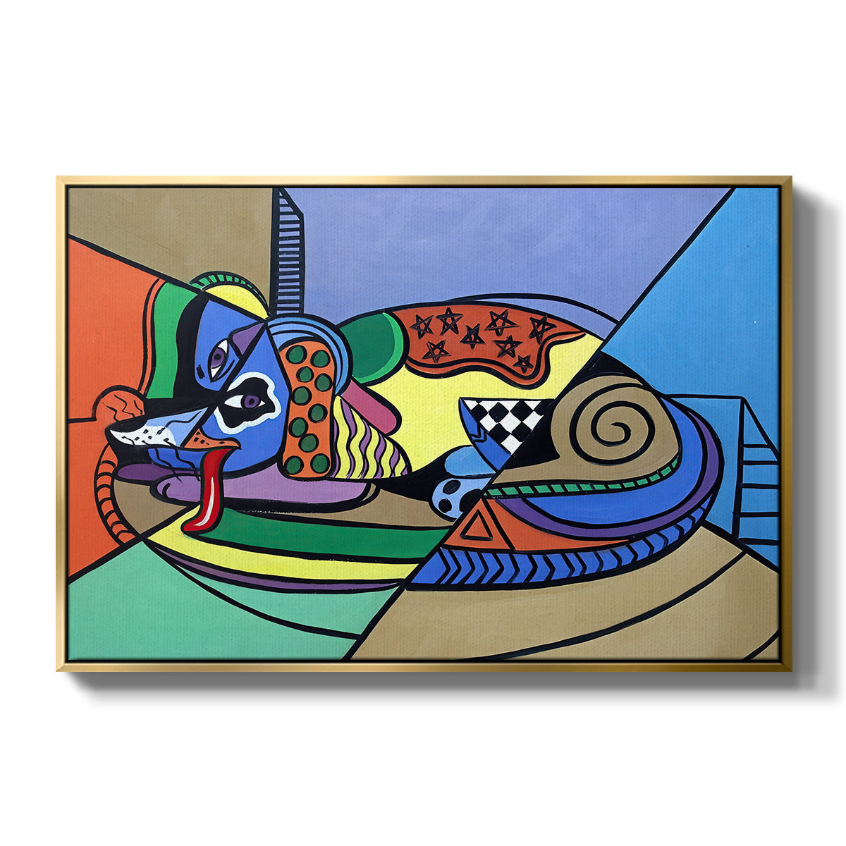 A Dog Named Picasso - Floater Framed Canvas Print