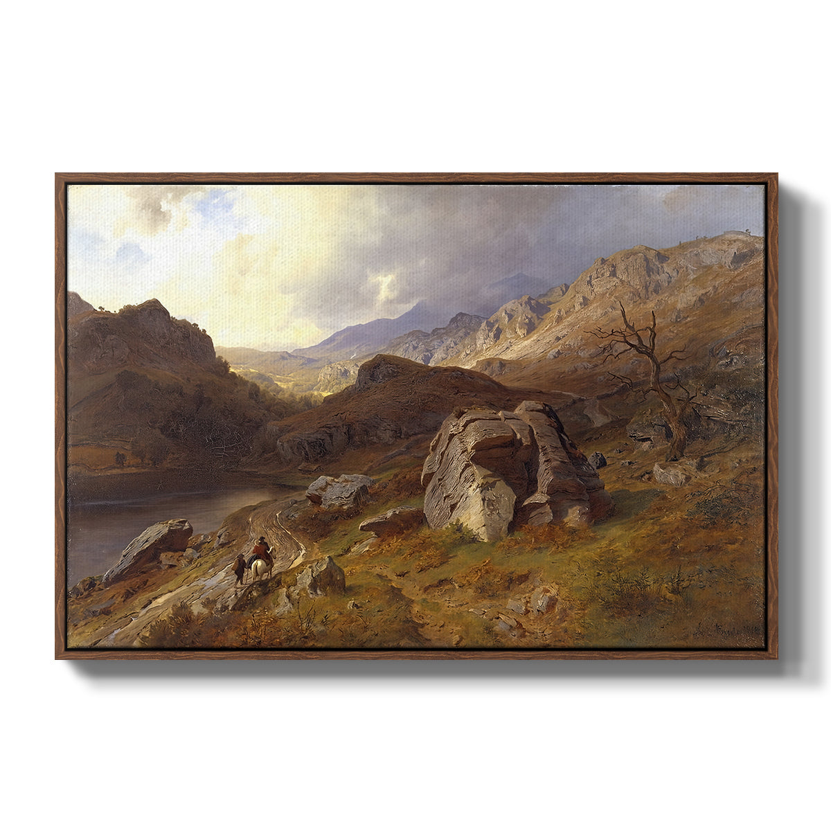Lledr Valley in Wales, 1864 - Floater Framed Canvas Print