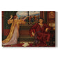 Canvas art print portraying a woman seated inside ornate interior symbolizing confinement and luxury, set against a white background