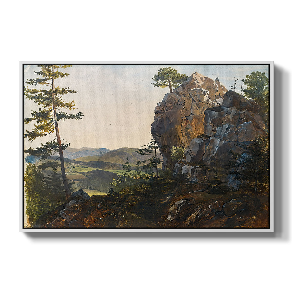 Landscape with the Balbersteine near Miesenbach, 1839 - Floater Framed Canvas Print