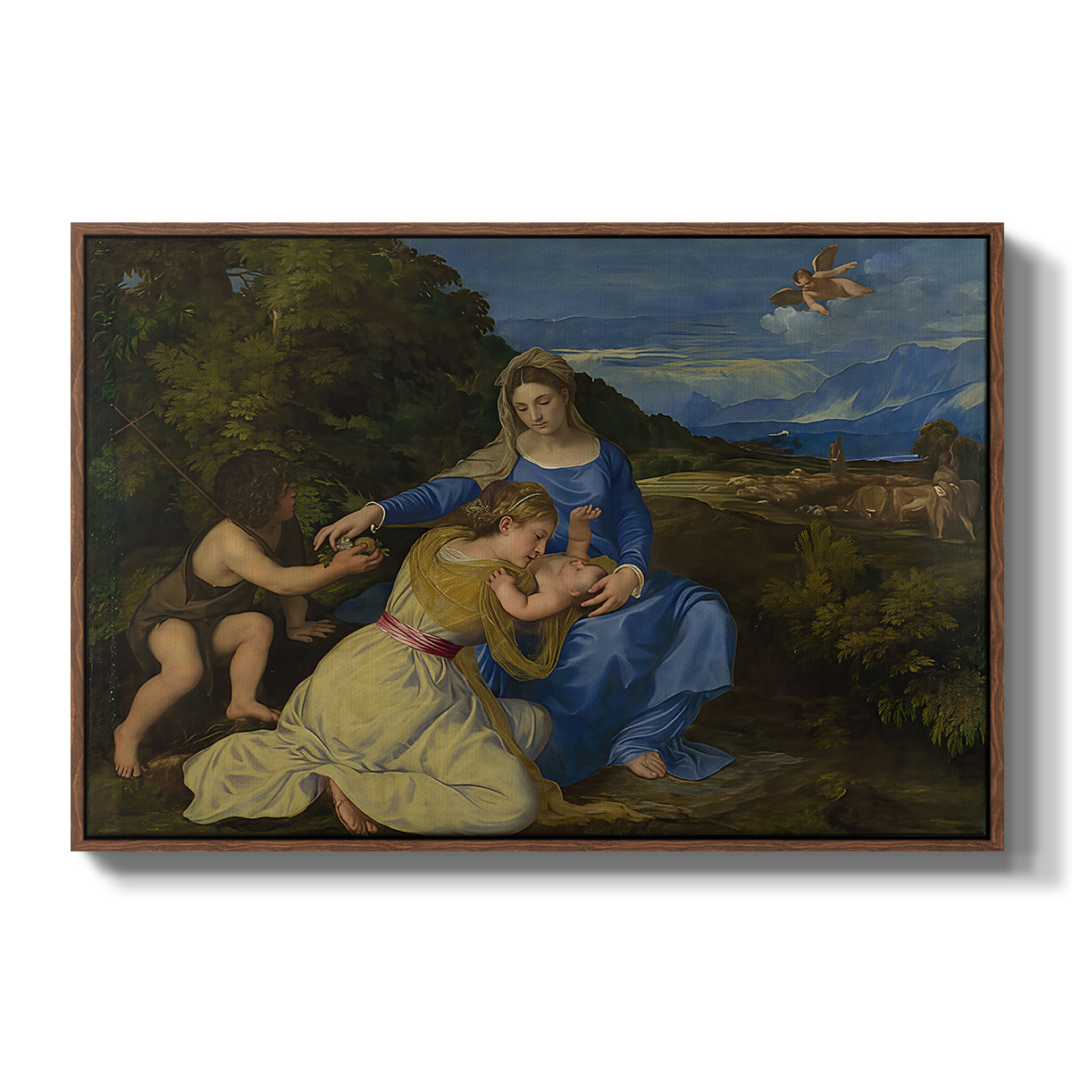 The Aldobrandini Madonna, 1532 - Floater Framed Canvas Print
