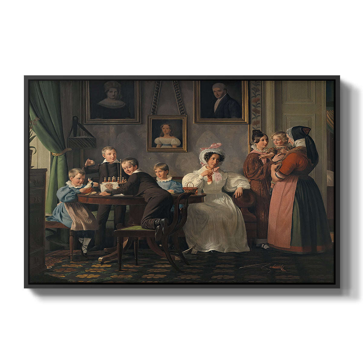 The Waagepetersen Family, 1836 - Floater Framed Canvas Print