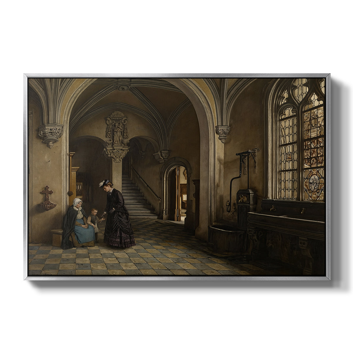Interior of the Church of Saint Paul in Antwerp, c. 1865-1869 - Floater Framed Canvas Print