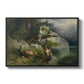 Eagles and Dying Stag on a Lakeshore, 1836 - Floater Framed Canvas Print
