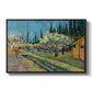 Orchard in Blossom, Bordered by Cypresses, 1888 - Floater Framed Canvas Print