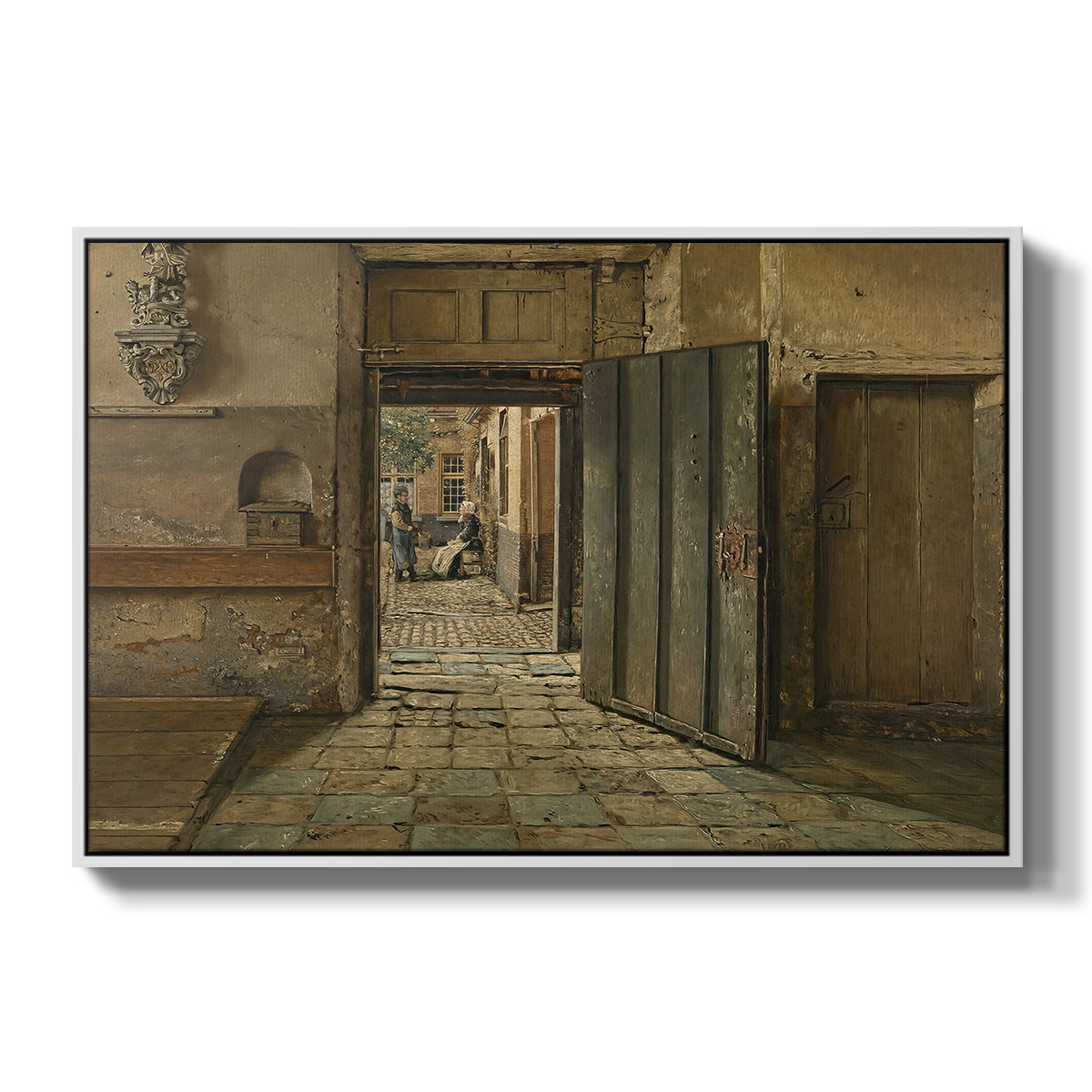 The Conversation, 1884 - Floater Framed Canvas Print