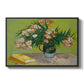 Vase with Oleanders and Books, 1888 - Floater Framed Canvas Print