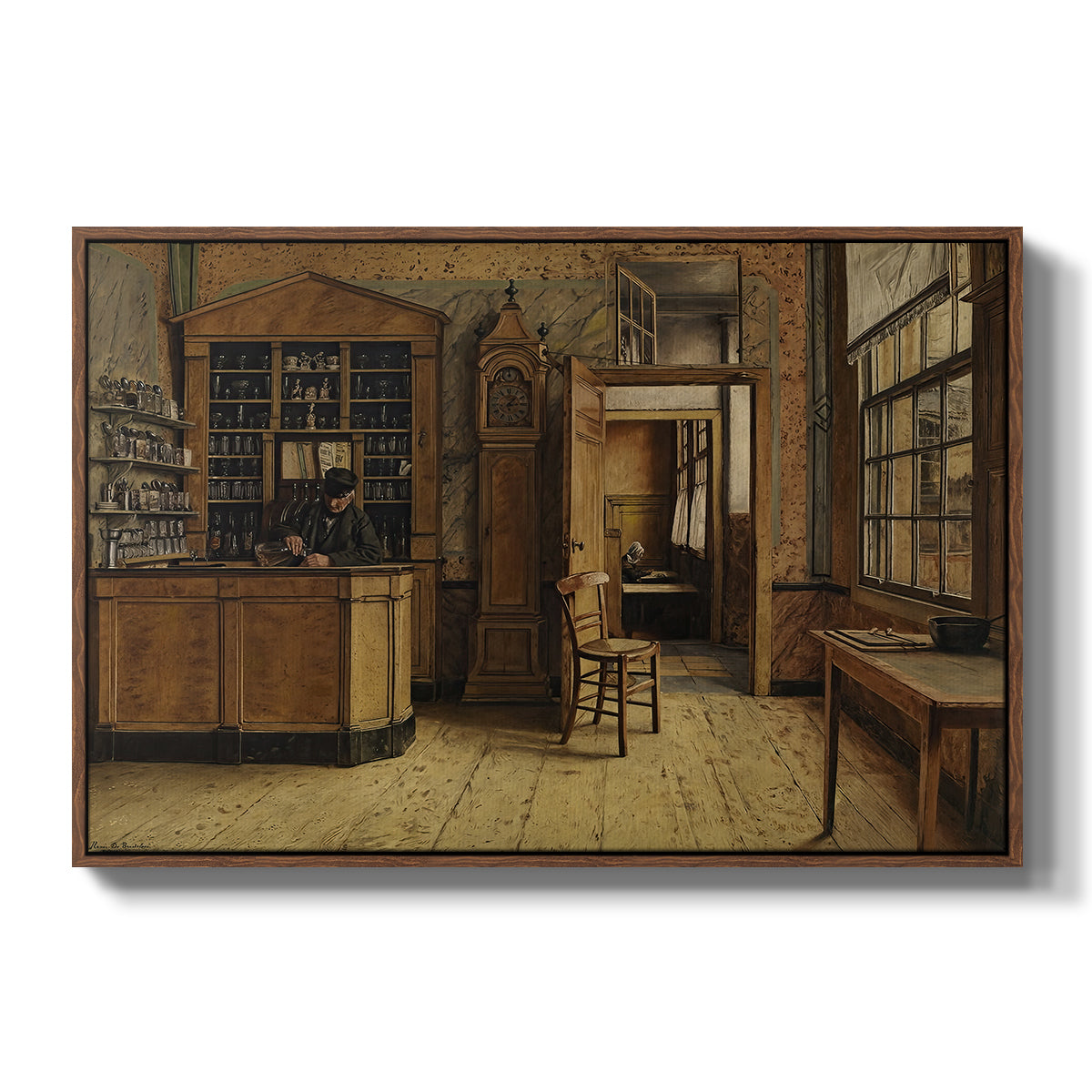 The Old Inn 'Het Loodshuis' in Antwerp, 1877 - Floater Framed Canvas Print
