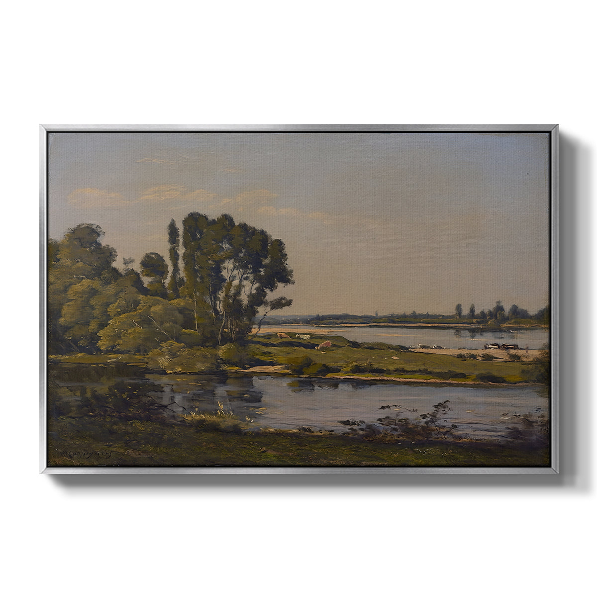Landscape with a River, 1892 - Floater Framed Canvas Print