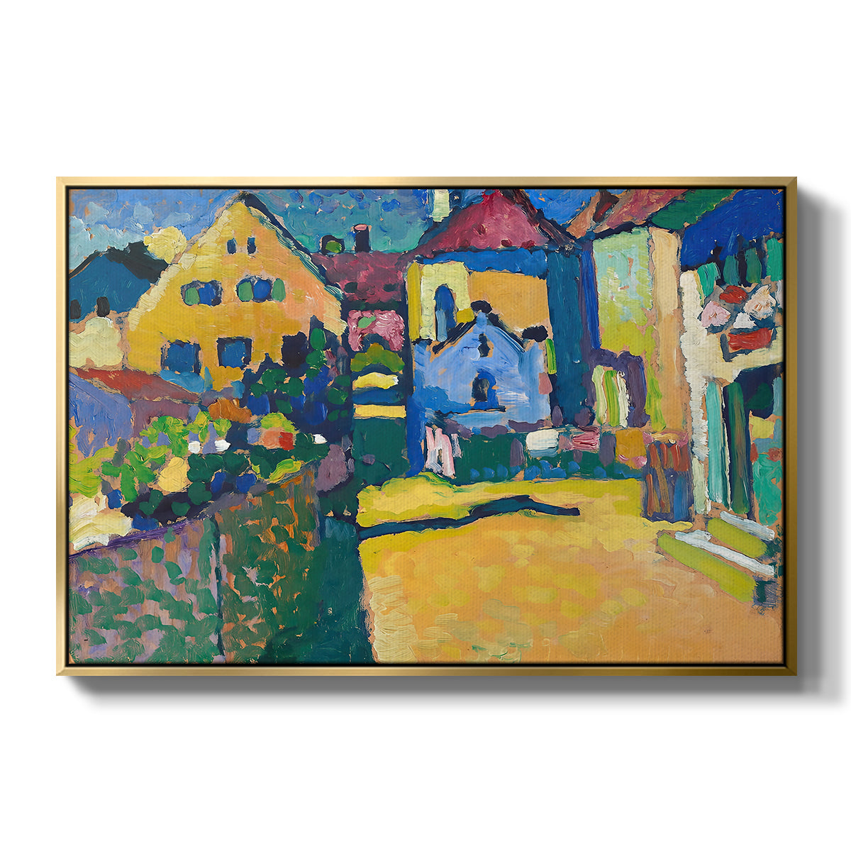 Green Lane in Murnau, 1909 - Floater Framed Canvas Print