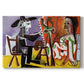 Canvas art print portraying an artist and model in interior using fragmented geometric forms, set against a white background