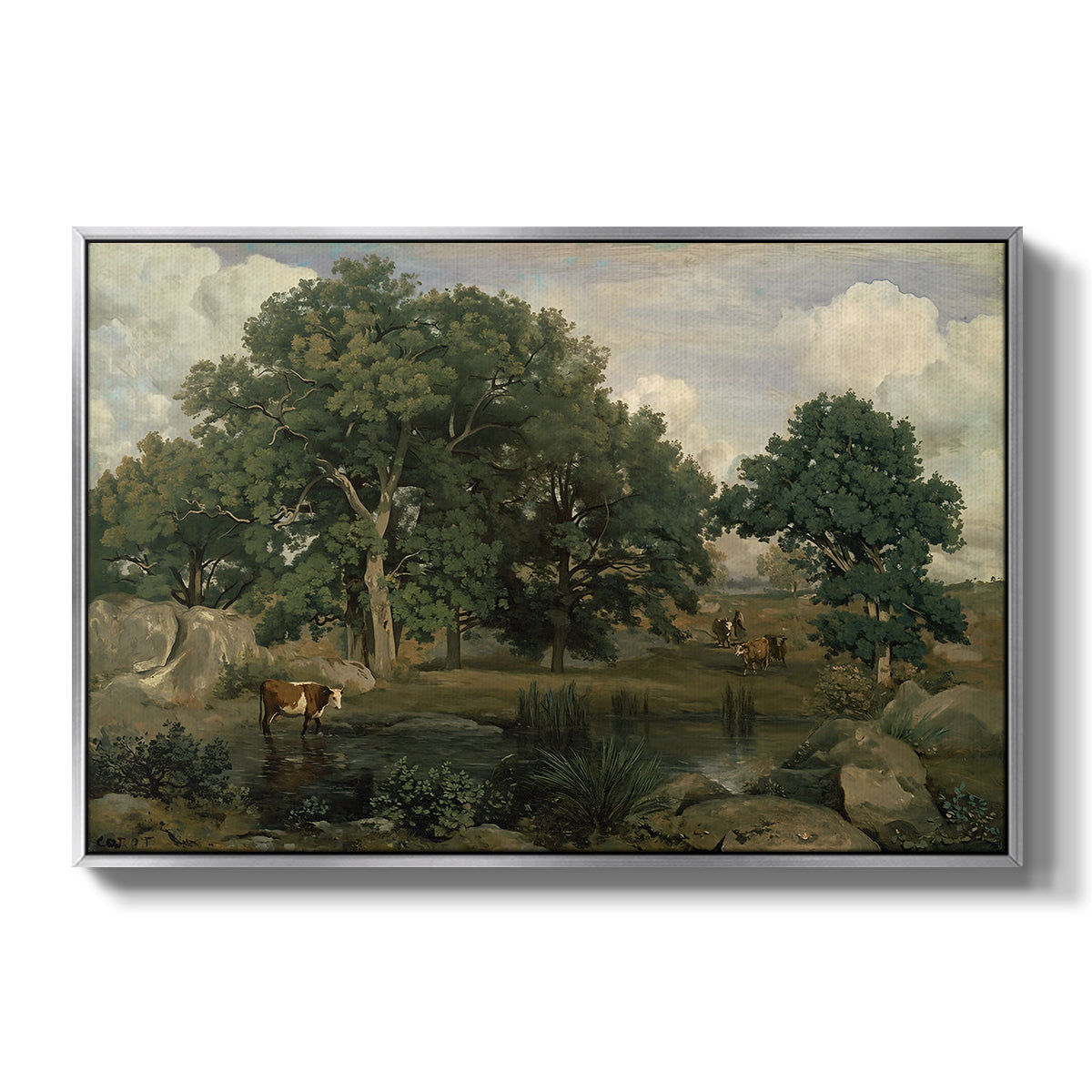Forest of Fontainebleau, 1846 - Floater Framed Canvas Print