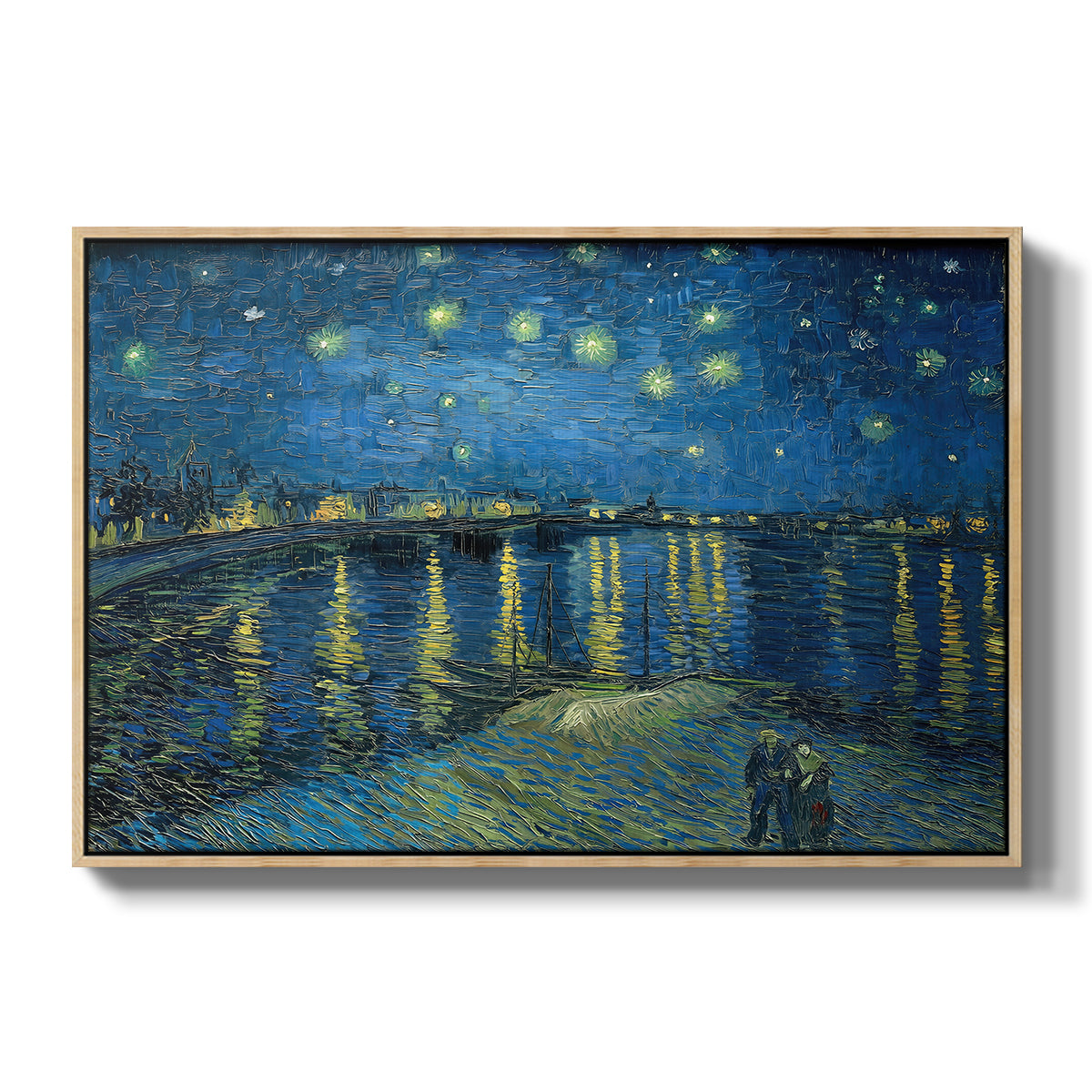 Starry Night Over the Rhône, 1888 - Floater Framed Canvas Print
