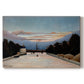Canvas art print portraying the Eiffel Tower rising above landscape with trees and open sky, set against a white background