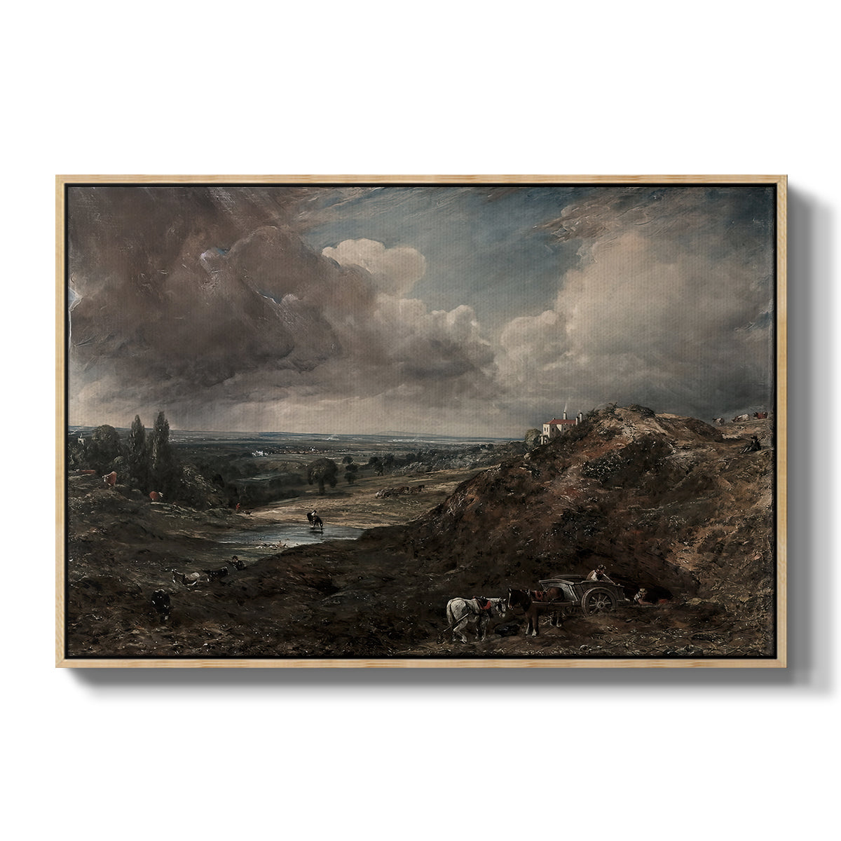 Branch Hill Pond, Hampstead Heath, c. 1828 - Floater Framed Canvas Print