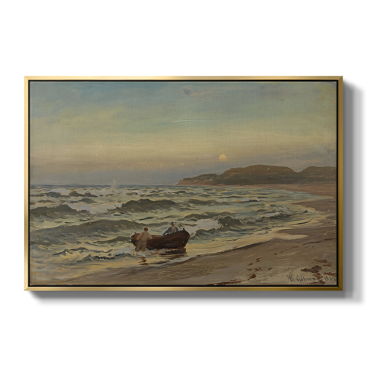 Storm at Rügen, 1882 - Floater Framed Canvas Print