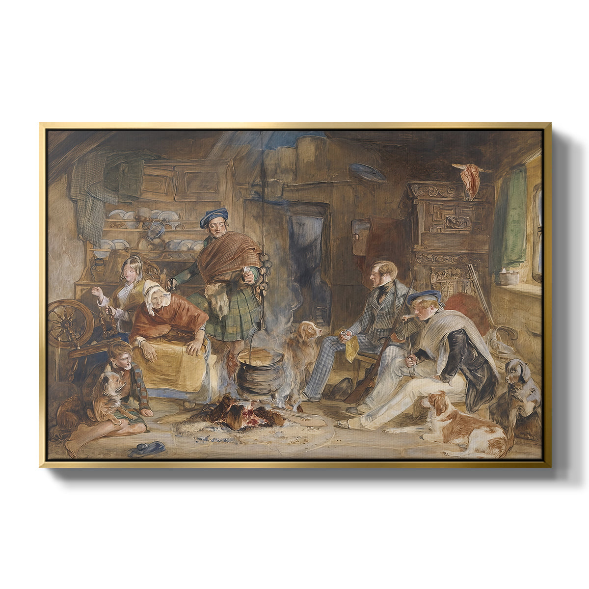 Highland Hospitality, 1832 - Floater Framed Canvas Print