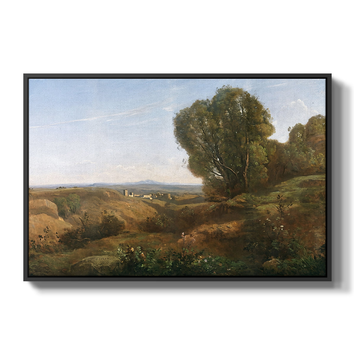 Souvenir of Roquemaure in the Gard, c. 1853 - Floater Framed Canvas Print