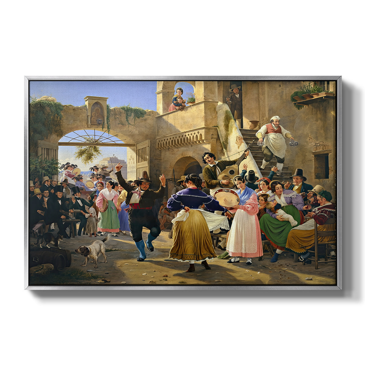 Romans Gathered for Merriment at an Osteria, 1839 - Floater Framed Canvas Print
