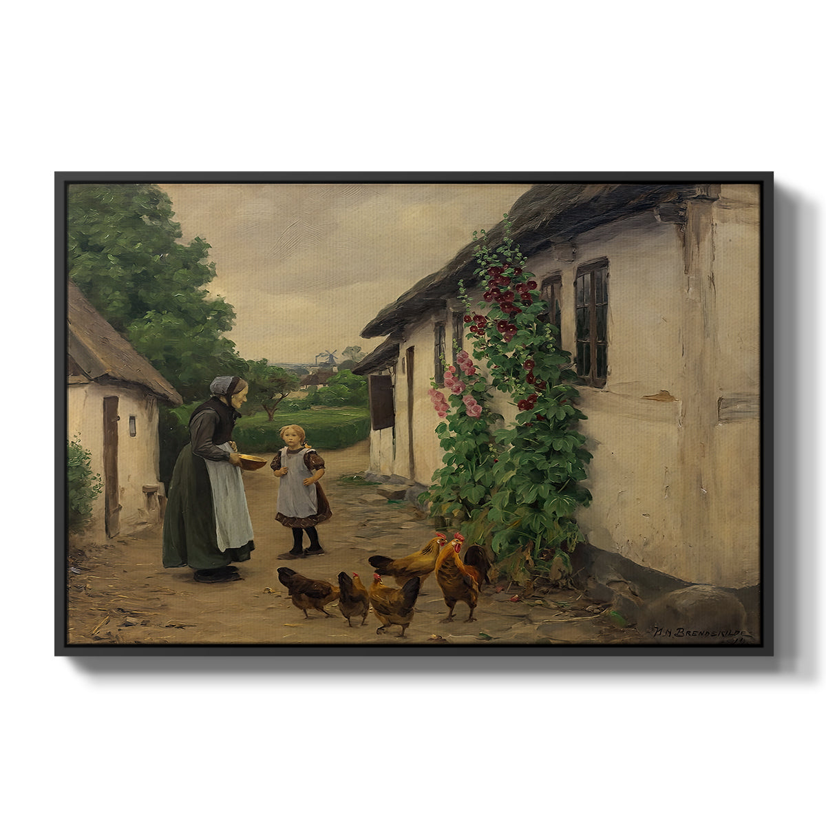 Visit to Grandmother, 1914 - Floater Framed Canvas Print
