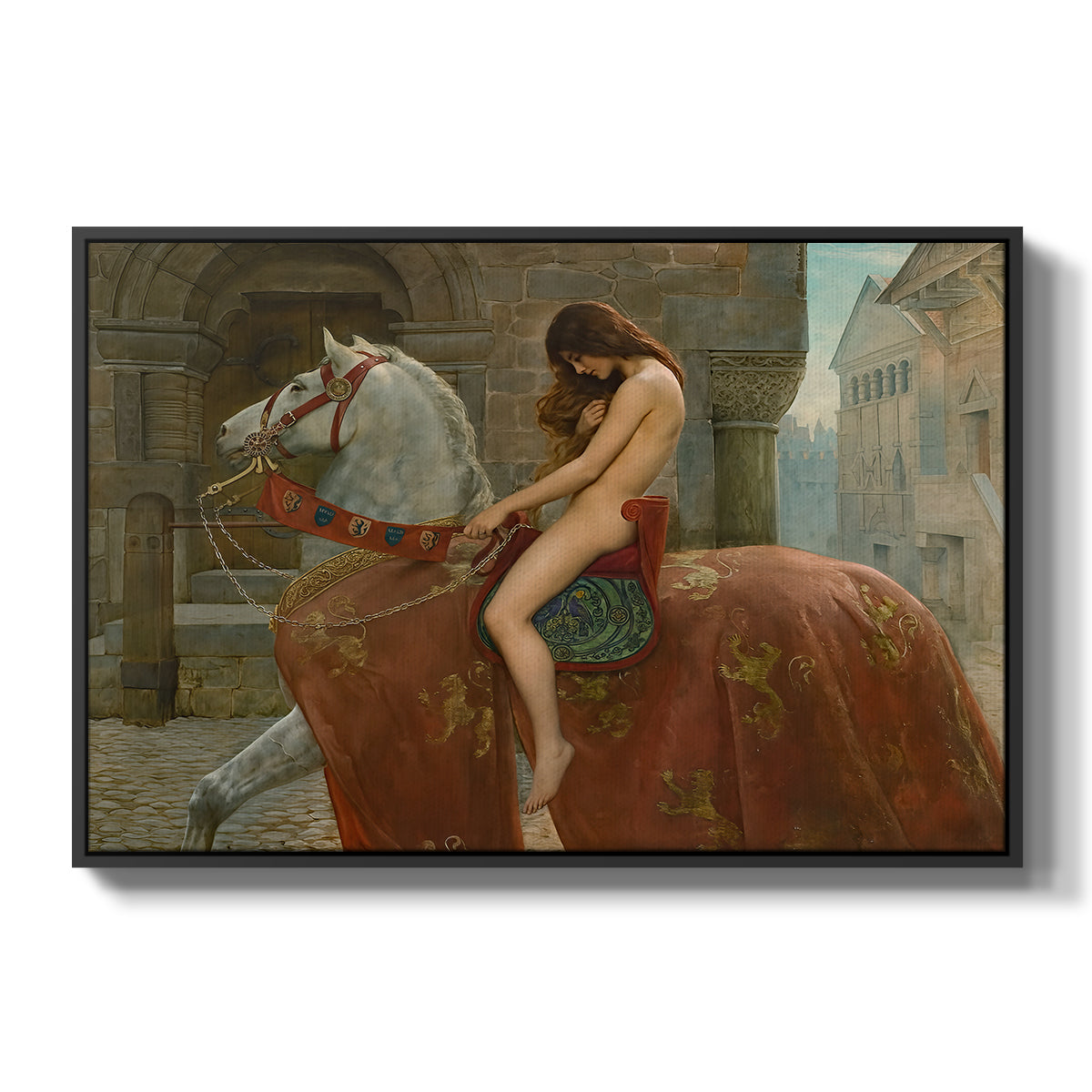 Lady Godiva, 1898 - Floater Framed Canvas Print