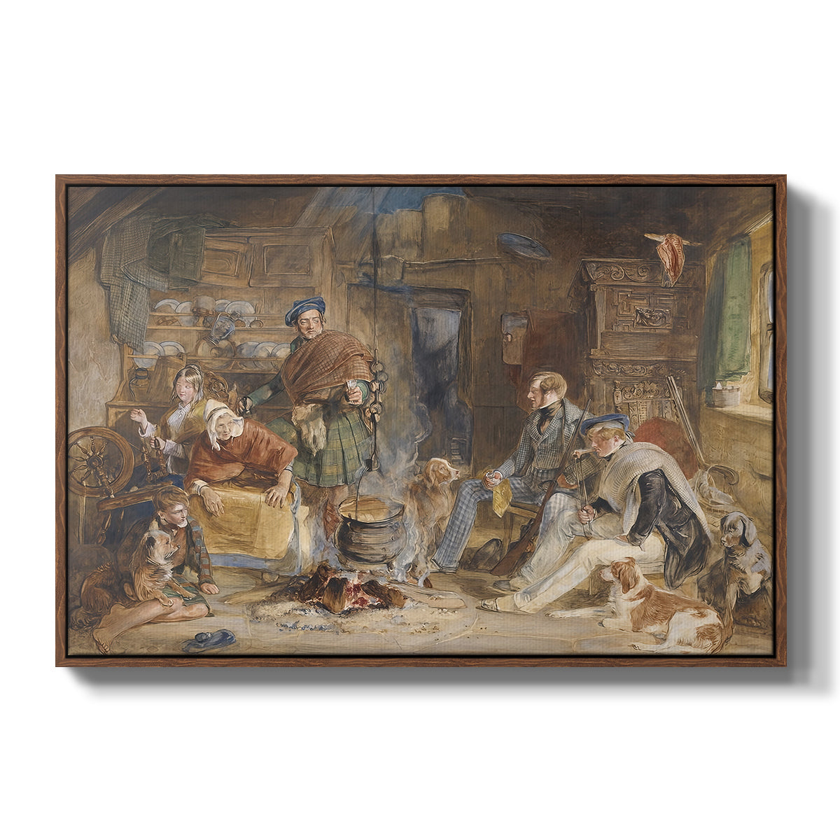 Highland Hospitality, 1832 - Floater Framed Canvas Print
