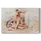 Canvas art print portraying intertwined figures in dynamic pose suggesting struggle, set against a white background