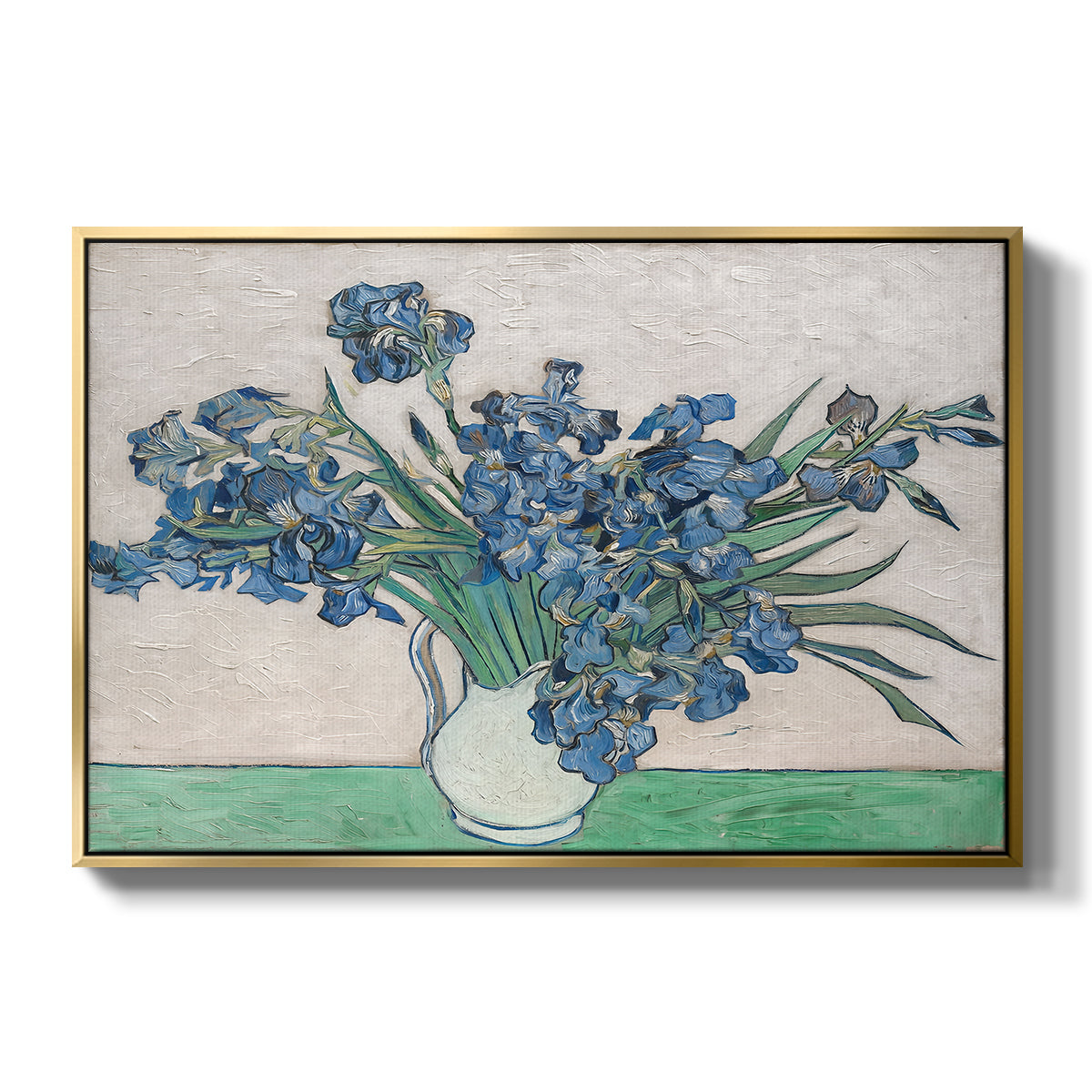 Irises, 1890 - Floater Framed Canvas Print