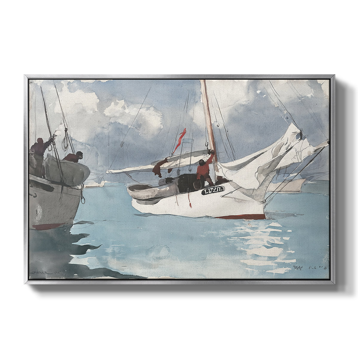 Fishing Boats, Key West, 1903 - Floater Framed Canvas Print