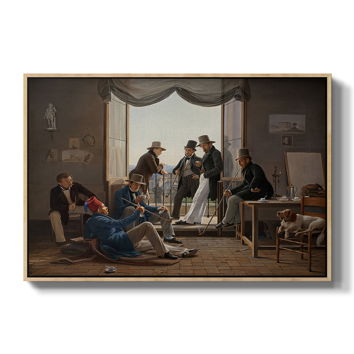 A Group of Danish Artists in Rome, 1837 - Floater Framed Canvas Print