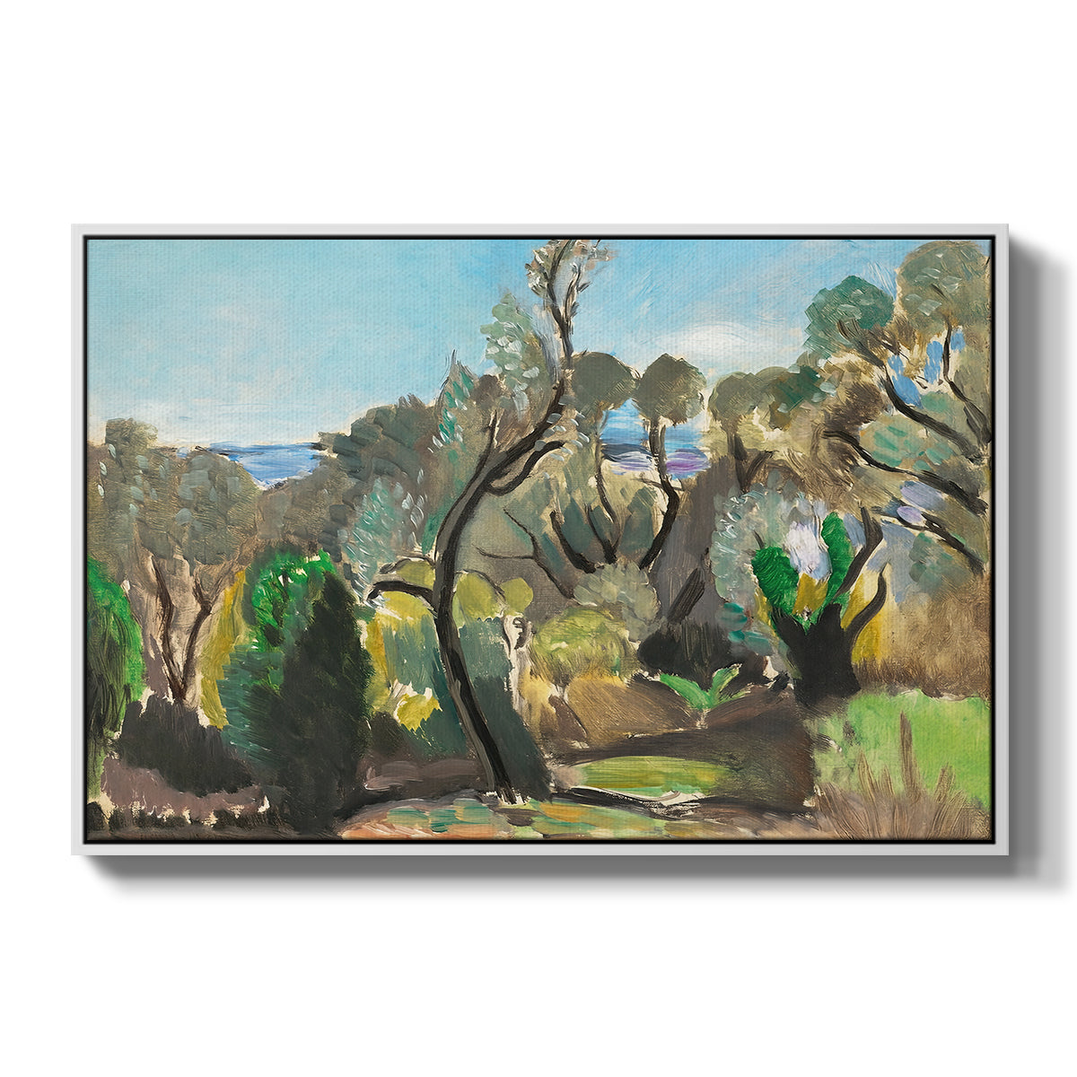 Landscape near Nice, c. 1918 - Floater Framed Canvas Print