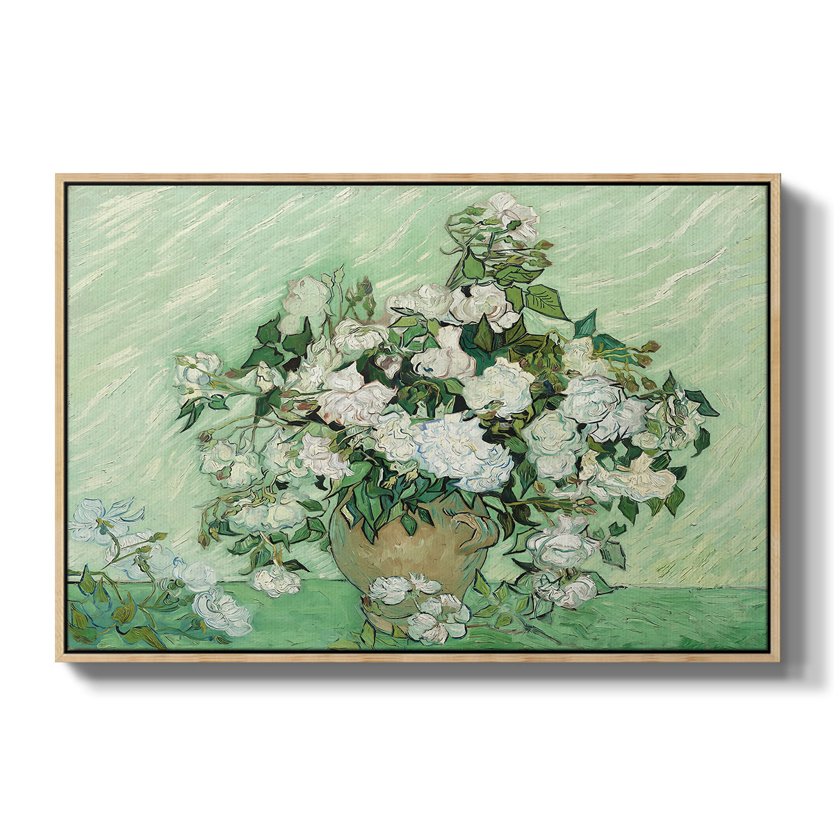 Roses, 1890 - Floater Framed Canvas Print